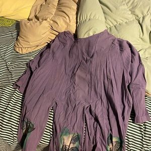 Purple blue fish shirt